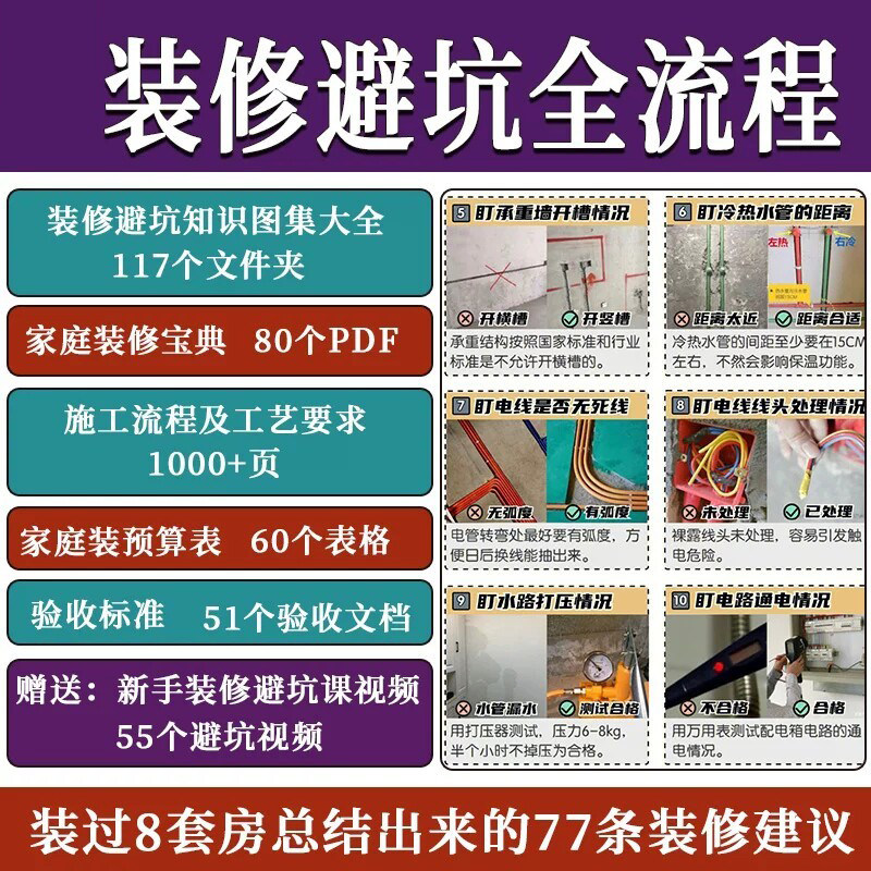 家装避坑装修全流程书电子版小白教程 装修避坑指南指南手册