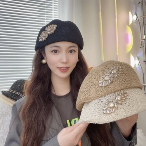 逛街贝雷帽女薄款网眼百搭春夏季