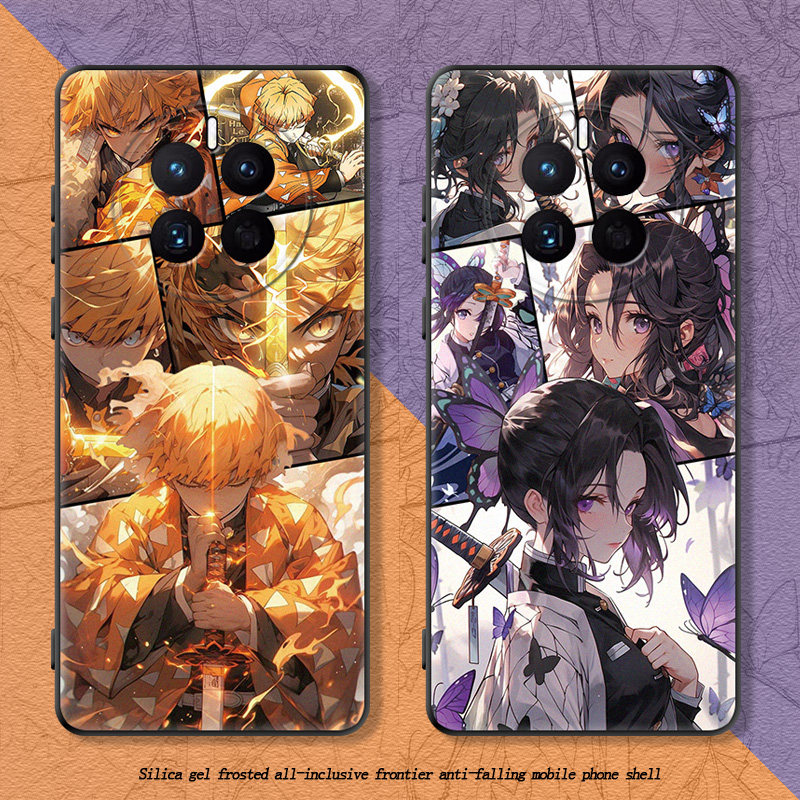 适用华为mate50手机壳动漫男女款mate60pro软套30素皮版40我妻逸善20x时透无一郎硅胶磨砂富冈义勇鬼灭之刃
