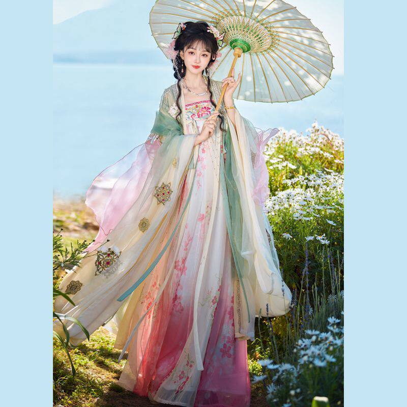 原创唐制齐胸襦裙大袖汉服春夏