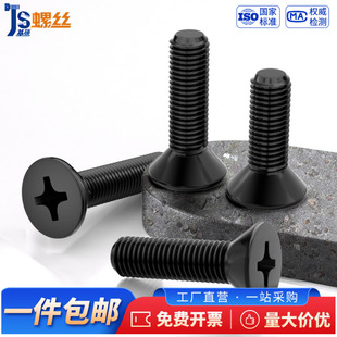 304不锈钢发黑十字沉头螺丝钉GB819平头螺栓M1.6M2M2.5M3M4M5 M10