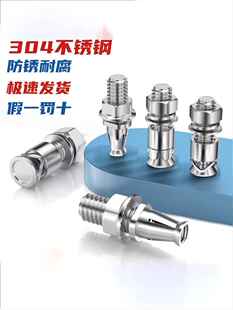 304不锈钢背栓螺丝螺拴旋进式背栓五花瓣三角卡膨胀螺栓特殊M6M8
