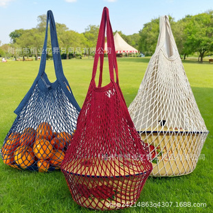 欧美超市礼品袋水果网兜手提式便捷购物网袋网料网兜棉网兜
