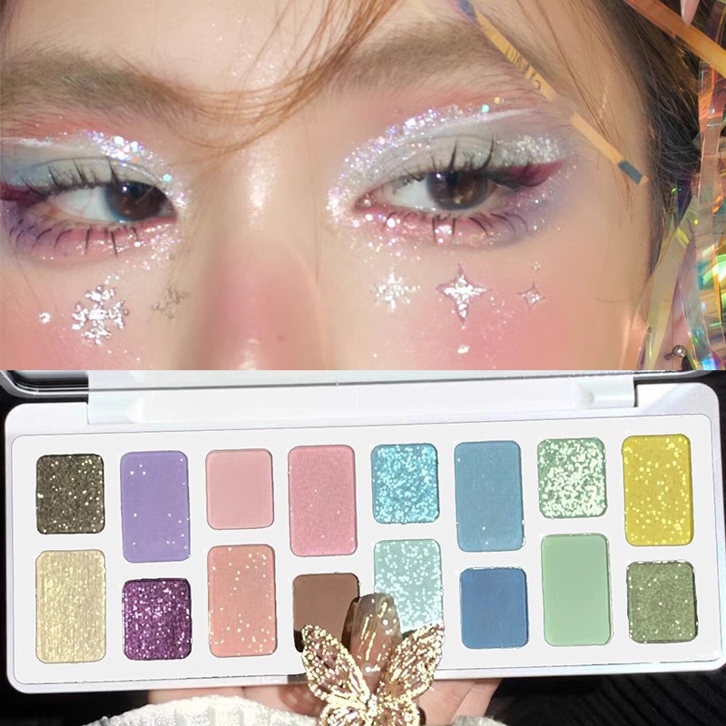 多巴胺眼影盘2025新款彩色眼影盘多色系绿色眼影蓝紫色儿童舞台妆