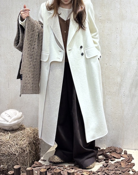 2025秋冬新款韩版气质双面羊毛大衣马甲假两件套女长毛羊绒大衣