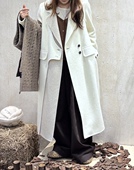 2025秋冬新款 气质双面羊毛大衣马甲假两件套女长毛羊绒大衣 韩版