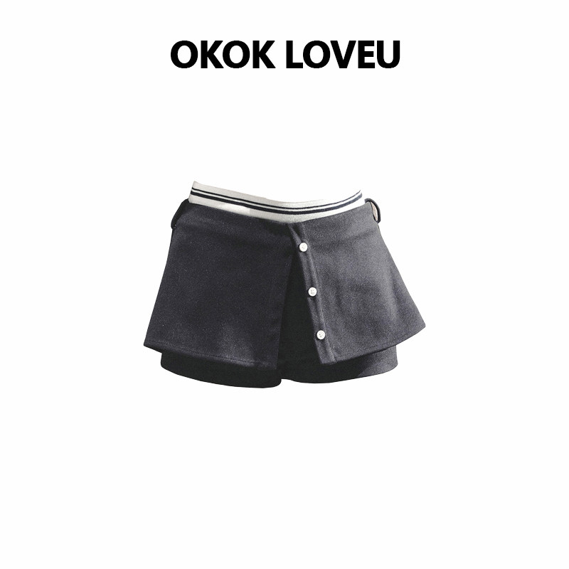 韩系高知miu系A字显瘦半身裙