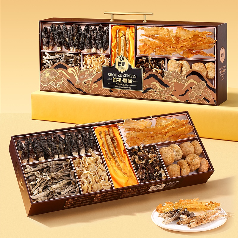 首祖滋补人参鱼胶干货礼盒501g