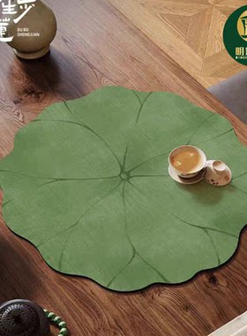荷叶圆形茶杯垫硅藻泥干泡盘