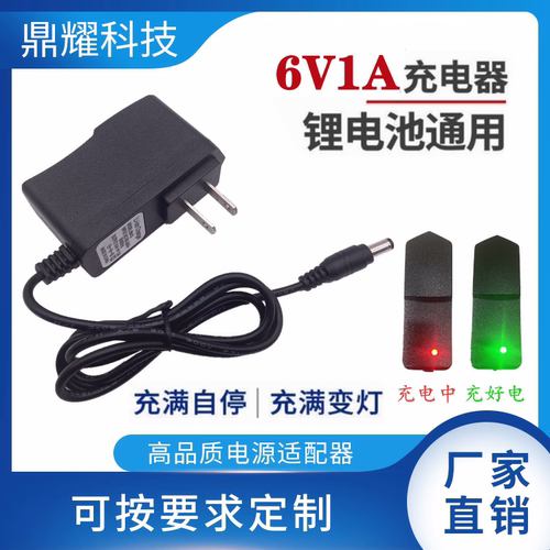儿童电动车摩托车汽车6v1A充电器玩具童车电子称充电器充满变灯