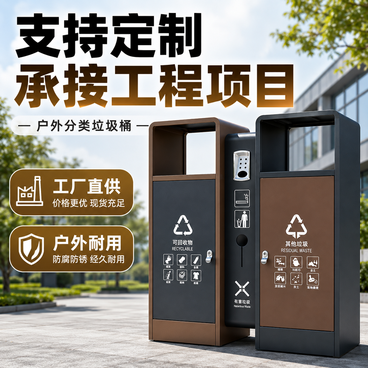 工厂直营户外景区环卫垃圾桶定制