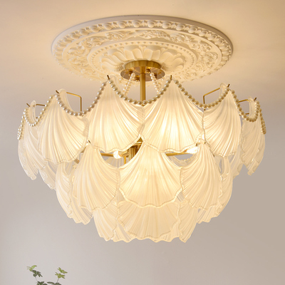 后现代轻奢贝壳玻璃珍珠吊灯