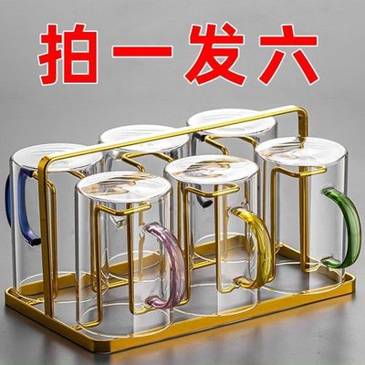 森高派玻璃杯带把手泡茶杯牛奶杯喝水杯子双层大容量耐高温产妇