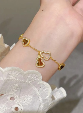 虎眼石葫芦手链古法沙金手串