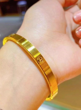 米字拉丝钻纹手镯礼物女假五金