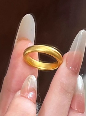 极简泥鳅背素圈女士戒指金店同款