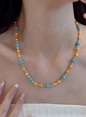 猫眼珠美松石项链时尚5G硬金工艺