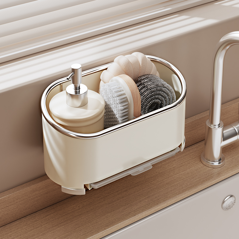 【奶油风】厨房抹布置物架