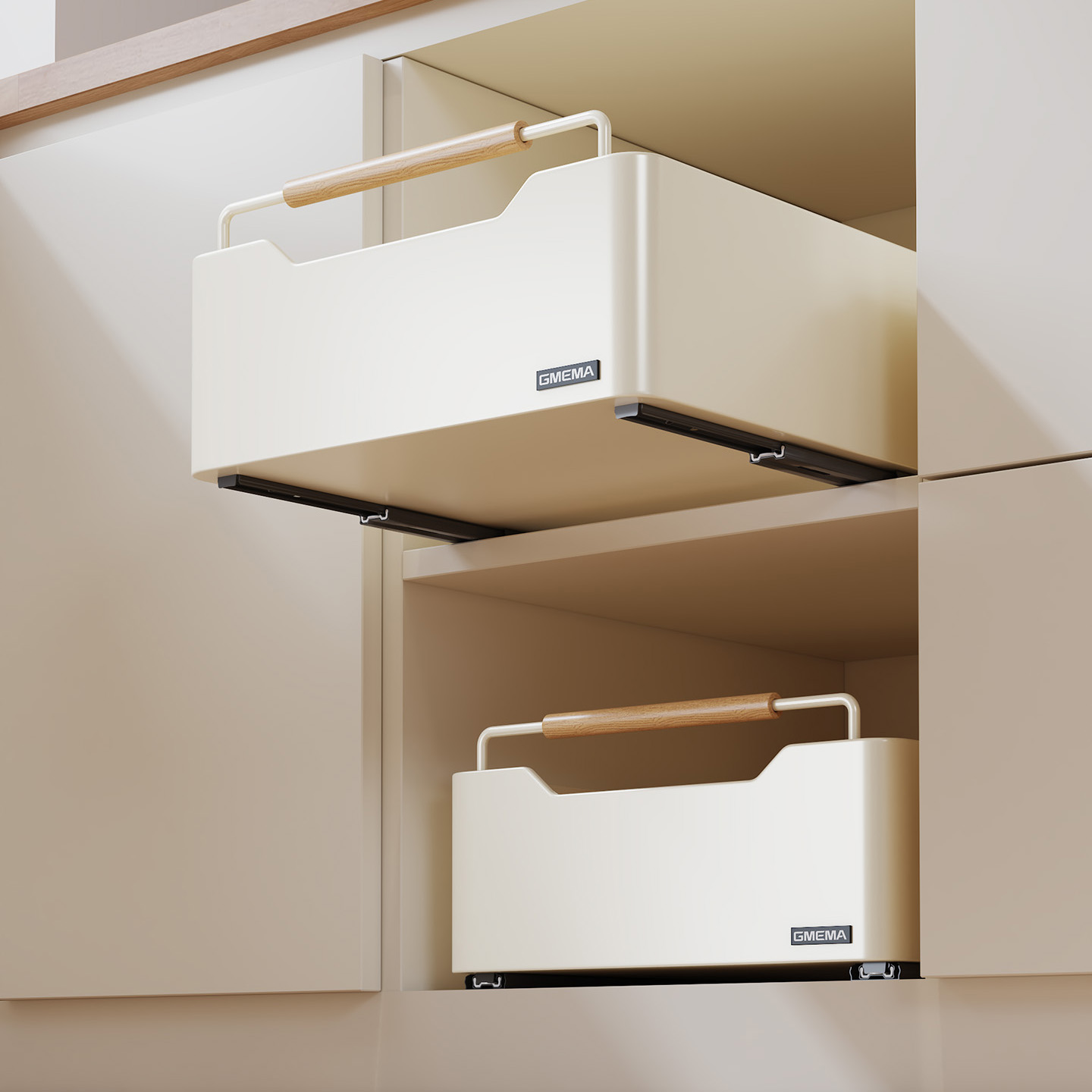 厨房抽拉式置物架橱柜内抽屉储物整理多功能收纳盒收纳筐水槽拉篮