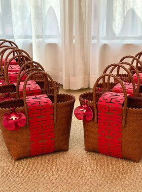 伴手礼女伴娘结婚糖果礼盒编织包手提袋实用小礼品订婚礼物盒子