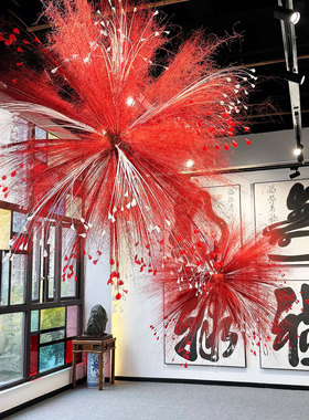 白日焰火！烟花树新年装饰diy材料包2026马年芦苇草橱窗装饰布置