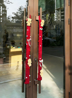 过年喽~新年氛围布置装饰2026马年元旦店铺门把手冰条线节日布置