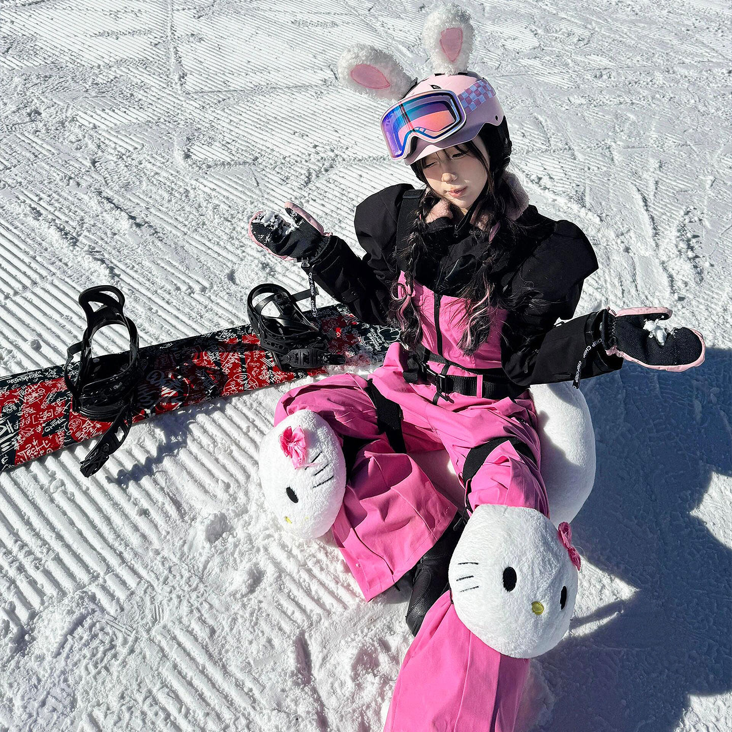 滑雪护具卡通小猫头滑雪护膝护垫装备套装全套成人儿童卡通防摔垫,户外/登山/野营/旅行用品,滑雪护具,淘宝优惠券,粉丝福利购,淘宝优惠卷
