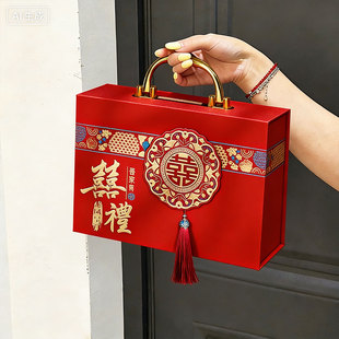 订婚彩礼钱盒子现金礼盒高档礼金箱20万结婚提亲专用密码秀禾服箱