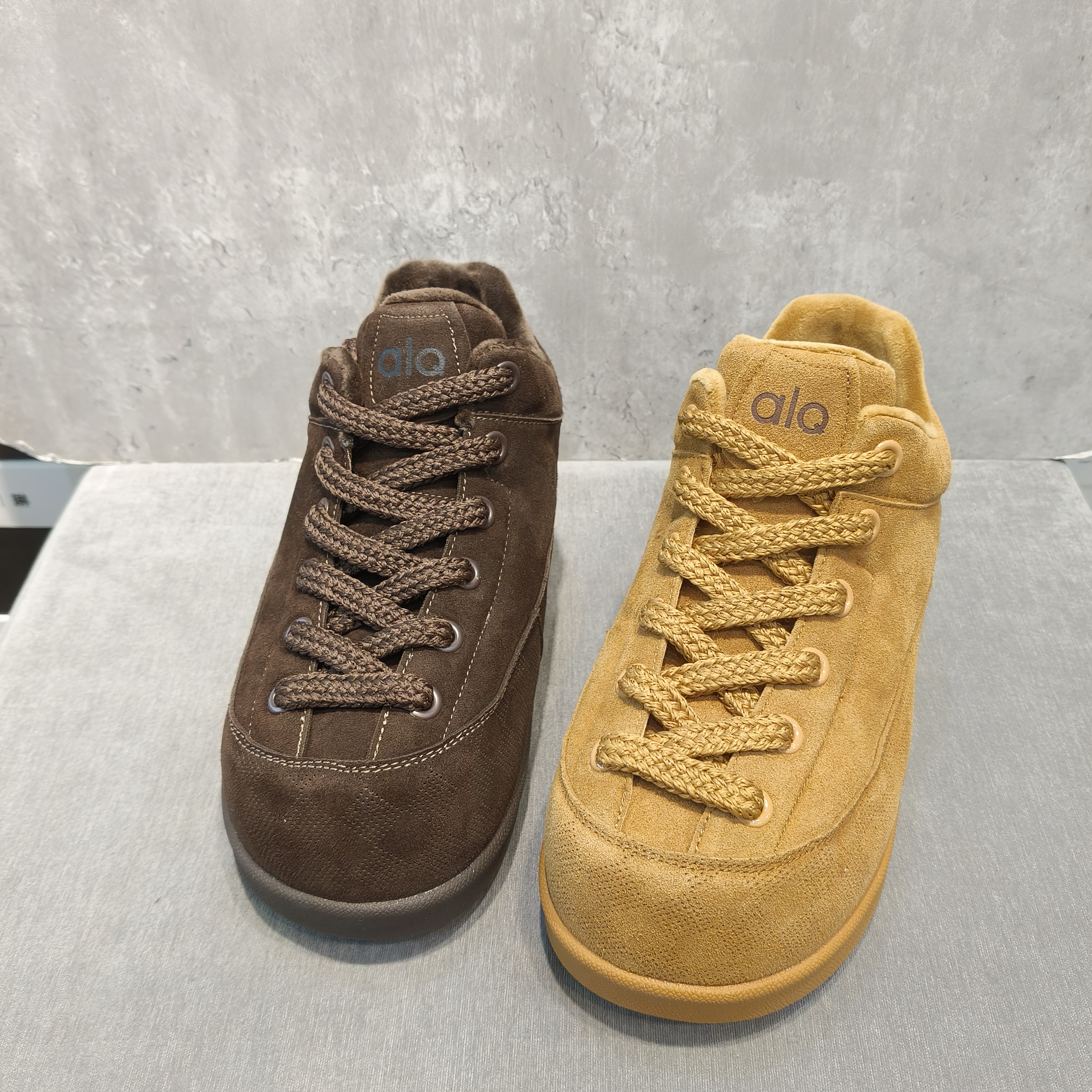 小胖丁磨砂真皮大头丑萌面包鞋系带厚底松糕加绒勃肯鞋雪地棉女鞋