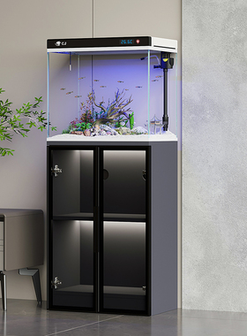 鱼缸客厅家用带柜一体立式玻璃水族箱生态小型新款电视2025落地式