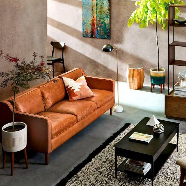 民宿北欧皮艺沙发小户型真皮小沙发单人公寓客厅组合现代简约家具