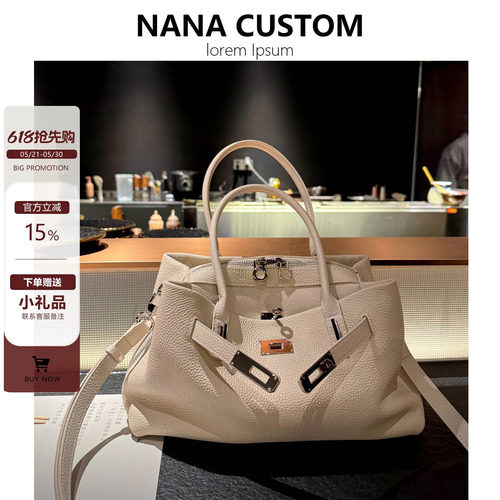 小众真皮枕头包女大容量托特包