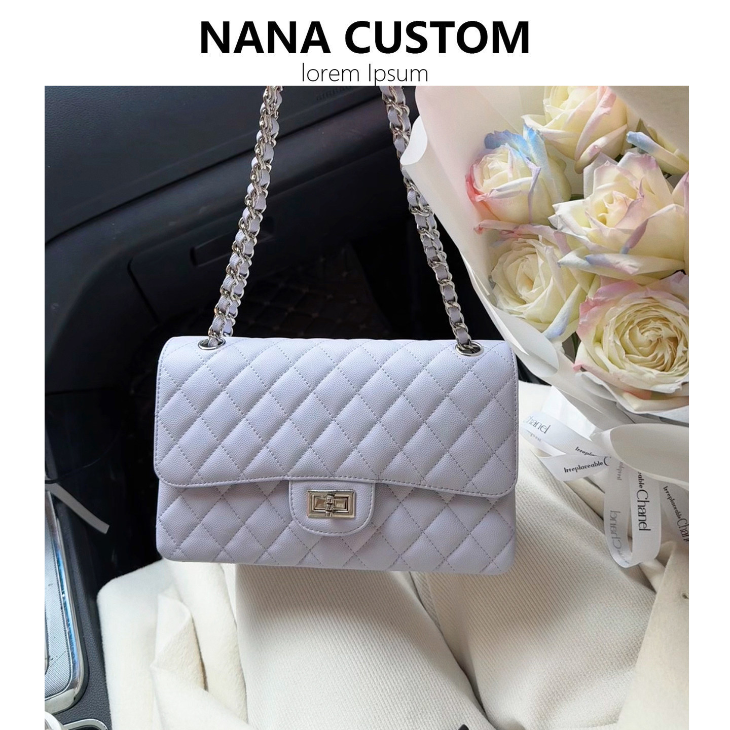 小香风包包鱼子酱腋下包女高级感菱格链条包2026春新款单肩斜挎包