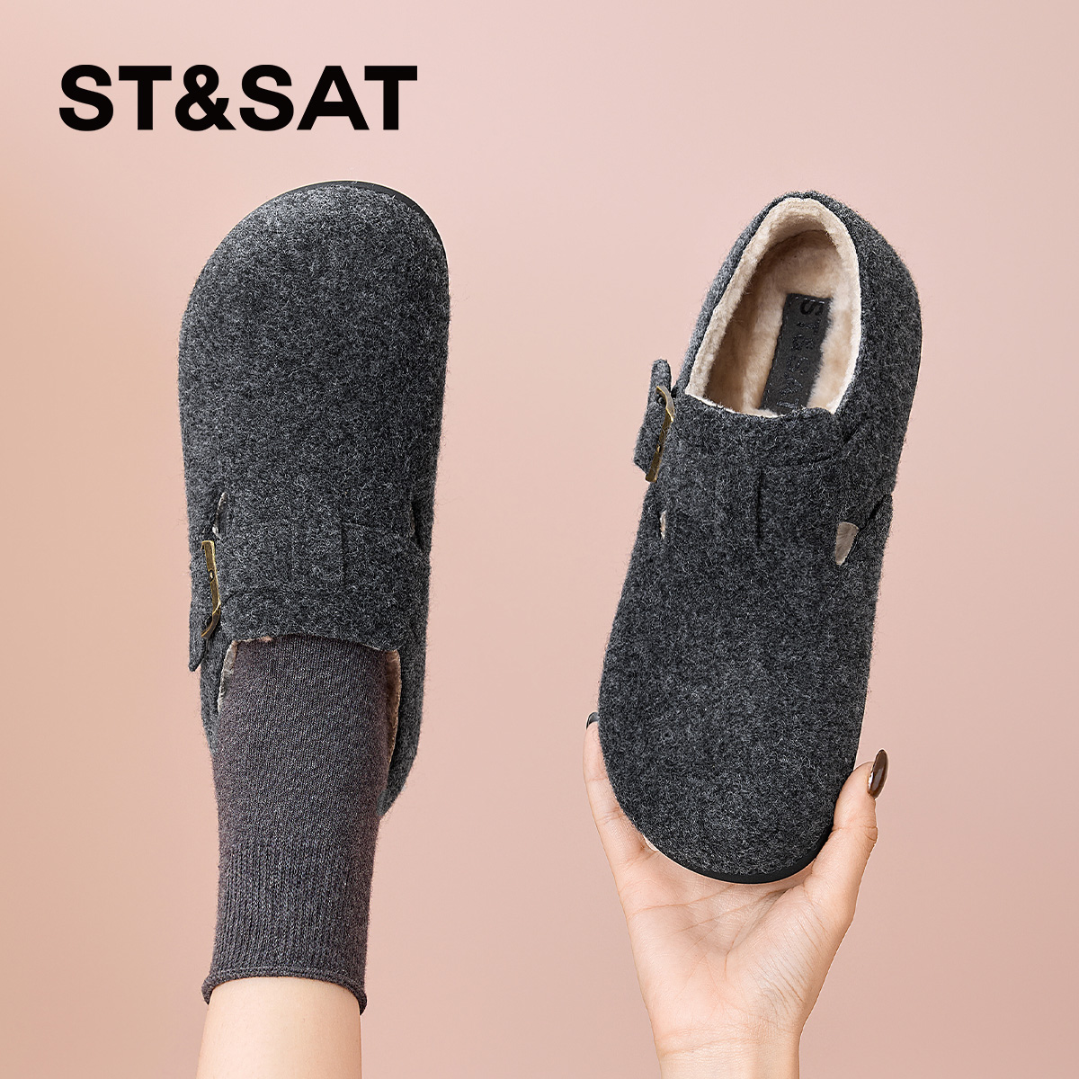 星期六加绒保暖勃肯鞋女