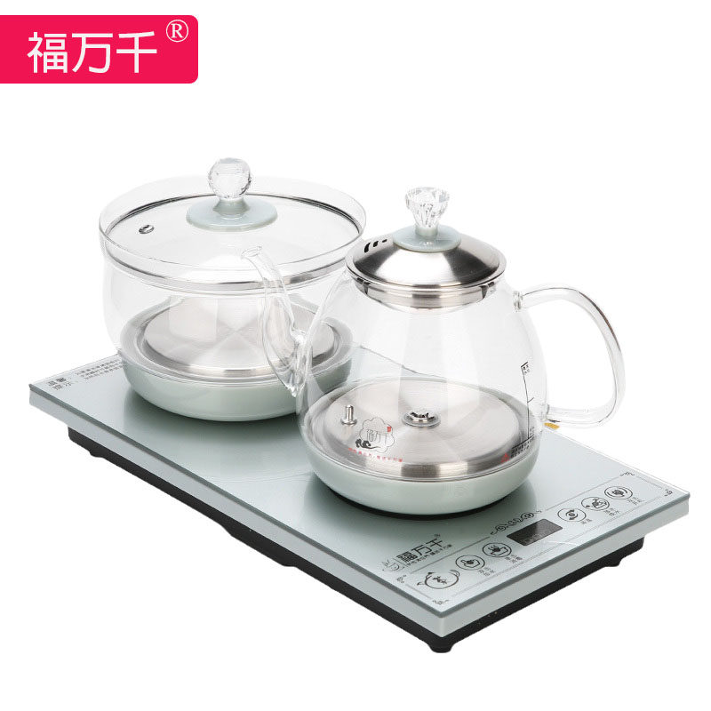 福万千全自动底部上水电热水壶玻璃烧水壶配件电茶炉单壶茶台一体