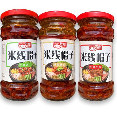 云南特产米线帽子牛酱辣椒面鸡丁