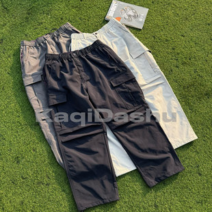 裤 工装 秋冬季 小方格双层户外重工装 男潮牌宽松 长裤 拼色腰带