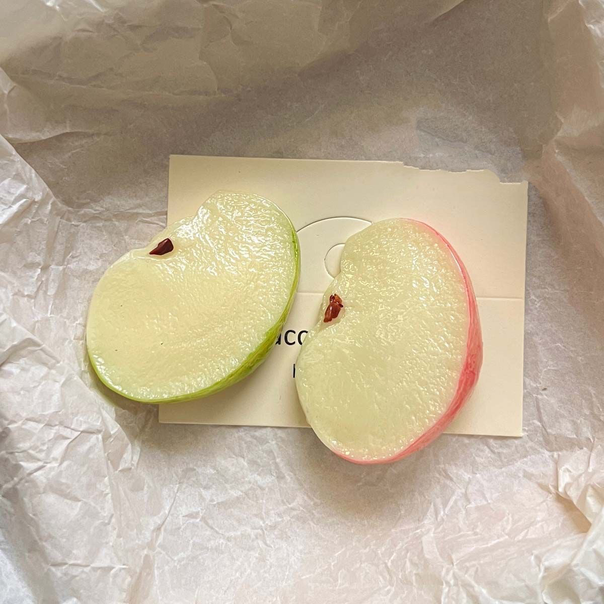 青苹果发卡仿真食物水果造型可爱甜美新奇怪发饰头饰侧边大发夹子图片