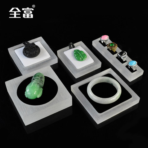 首饰底托透明水晶底座厚亚克力方块方砖方柱珠宝摄影饰品展示道具