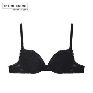 Intimissimi意舒漫性感3/4文胸女士胸罩内衣薄款黑色奶罩正品