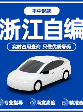 浙江杭州宁波嘉兴金华台州湖州新能源12123自编油车自选车牌选号