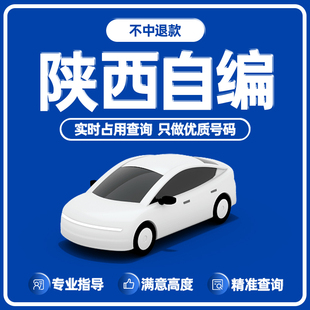 陕西西安车牌选号宝鸡咸阳铜川新能源车汽车辆自编自选牌照选号