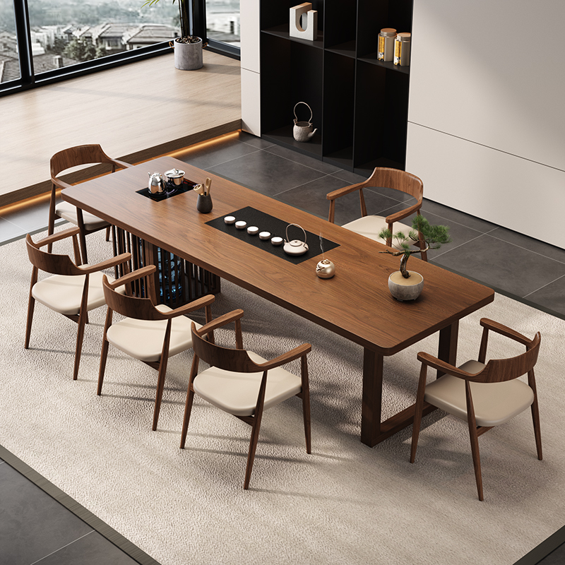 办公室茶台一体新中式泡茶桌椅