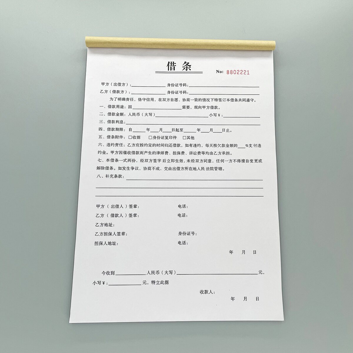 民间通用借条欠款条欠条借款清单
