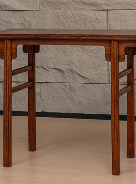 二十世纪黄花梨夹头榫瓜棱腿平头案中式古董家具收藏海黄画桌书桌