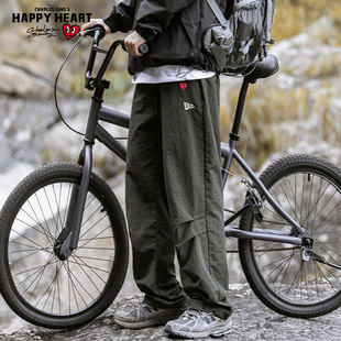 户外阔腿运动登山裤 查尔斯桃心冲锋裤 伞兵裤 宽松直筒工装 男春秋季