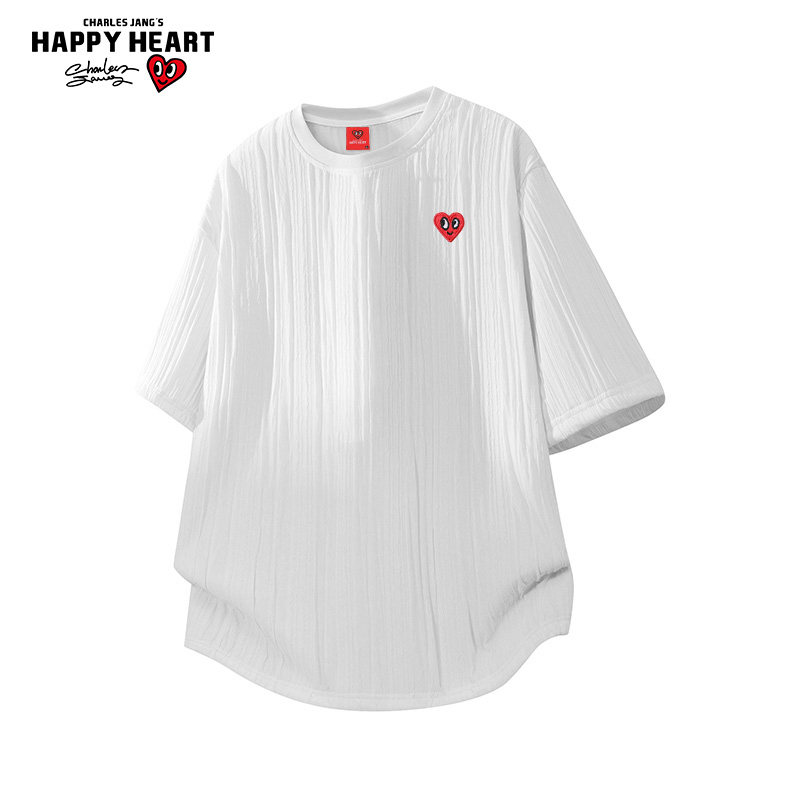 查尔斯桃心 美式纯色肌理感短袖t恤男夏季透气宽松休闲情侣半袖体,男装,T恤,淘宝优惠券,粉丝福利购,淘宝优惠卷