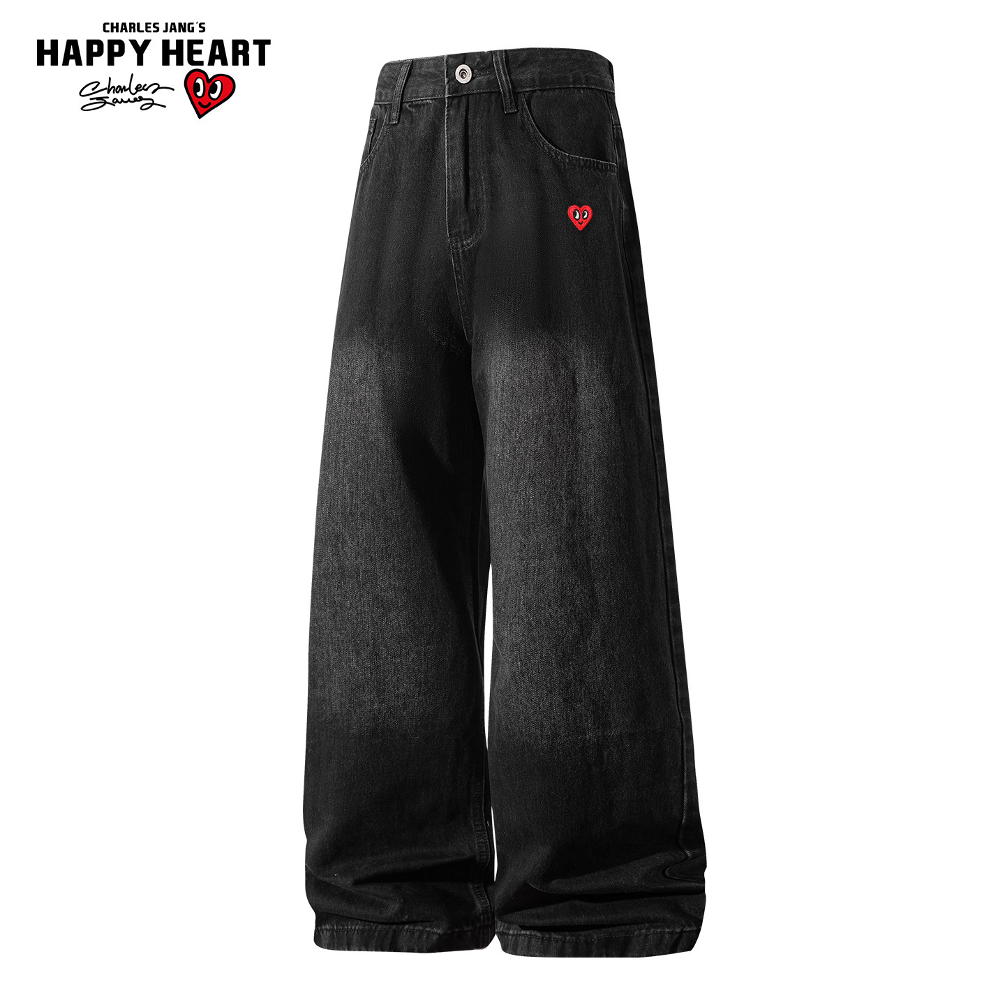 查尔斯桃心美式复古牛仔裤男款春秋季宽松直筒水洗阔腿休闲长裤子,男装,牛仔裤,淘宝优惠券,粉丝福利购,淘宝优惠卷