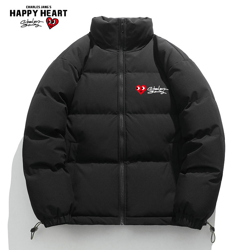查尔斯桃心 棉服外套男短款秋冬季2025新款保暖加厚爱心棉衣冬装