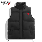 查尔斯桃心 休闲外套爱心背心棉衣 坎肩2026新款 秋冬季 马甲男无袖